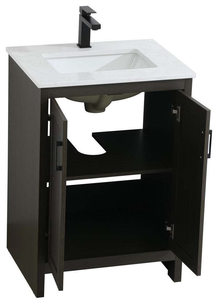 Home Living 24" Single Bathroom Vanity, Mocha Brown