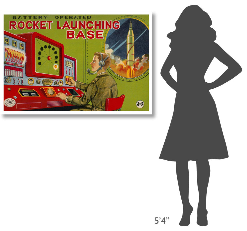 "Rocket Launching Base" Digital Paper Print by Retrobot, 46"x31"