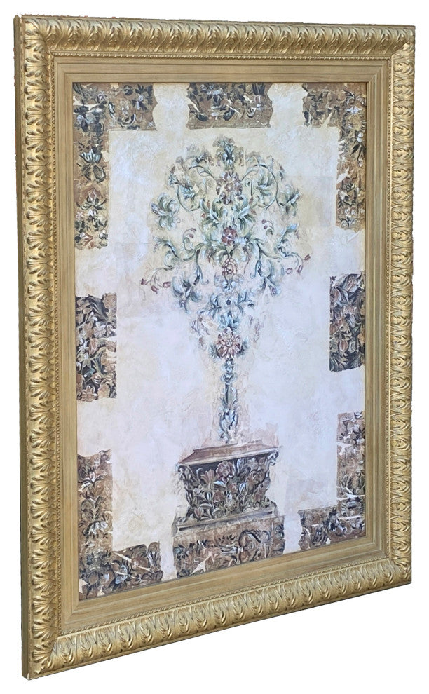 Large Wood Matte Light Gold Framed Artistic Graphic Wall Art Hcs7293