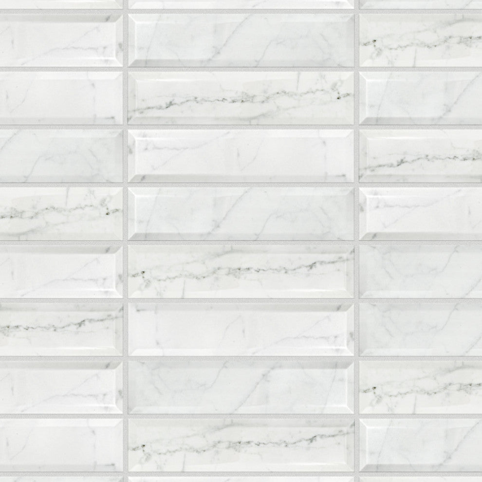 Classico Carrara Glossy Metro Ceramic Wall Tile