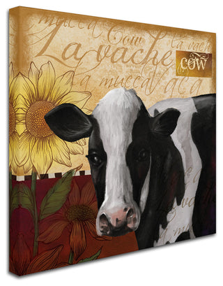 Fiona Stokes-Gilbert 'Cow' Canvas Art, 14 x 14