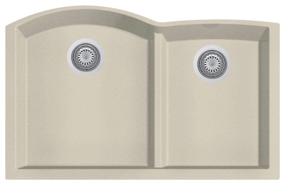 ALFI brand AB3320UM-B Biscuit 33 Inch Double Granite Composite Kitchen Sink