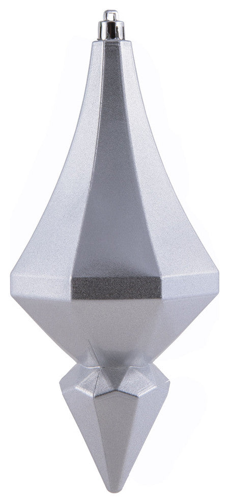 Vickerman Mc191007D 8" Silver Candy Finish Diamond Finial Ornament, Pack of 2