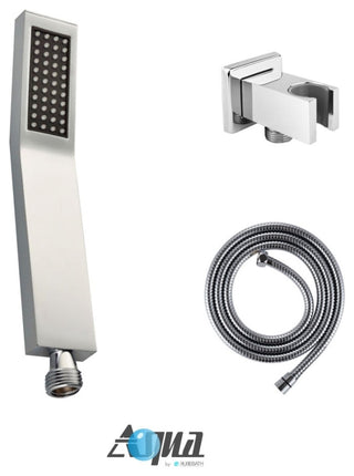 Brass Shower Set, 8" Ceiling Mount Square Rain Shower, Handheld