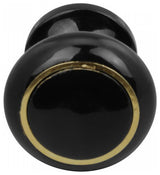 Cabinet Knob Black Solid Brass Enamel