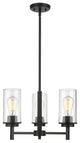 3 Light 18" Matte Black Chandelier