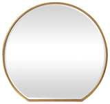 Luxe Gold Iron Round Arch Wall Mirror, 42" Sunrise Vanity Circle Thin Frame