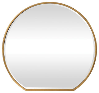 Luxe Gold Iron Round Arch Wall Mirror, 42" Sunrise Vanity Circle Thin Frame