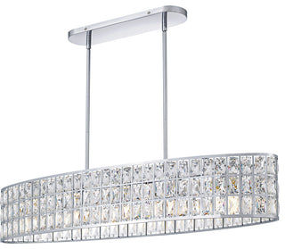 Quoizel GIB542 Gibson 5 Light 42"W Crystal Linear Chandelier - Polished Chrome