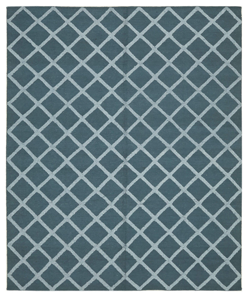 Rug N Carpet - Handwoven Modern Design 8' 1'' x 10' 0'' Wool Flatweave Kilim Rug