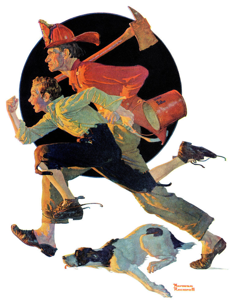 "To the Rescue" Painting Print on Canvas by Norman Rockwell