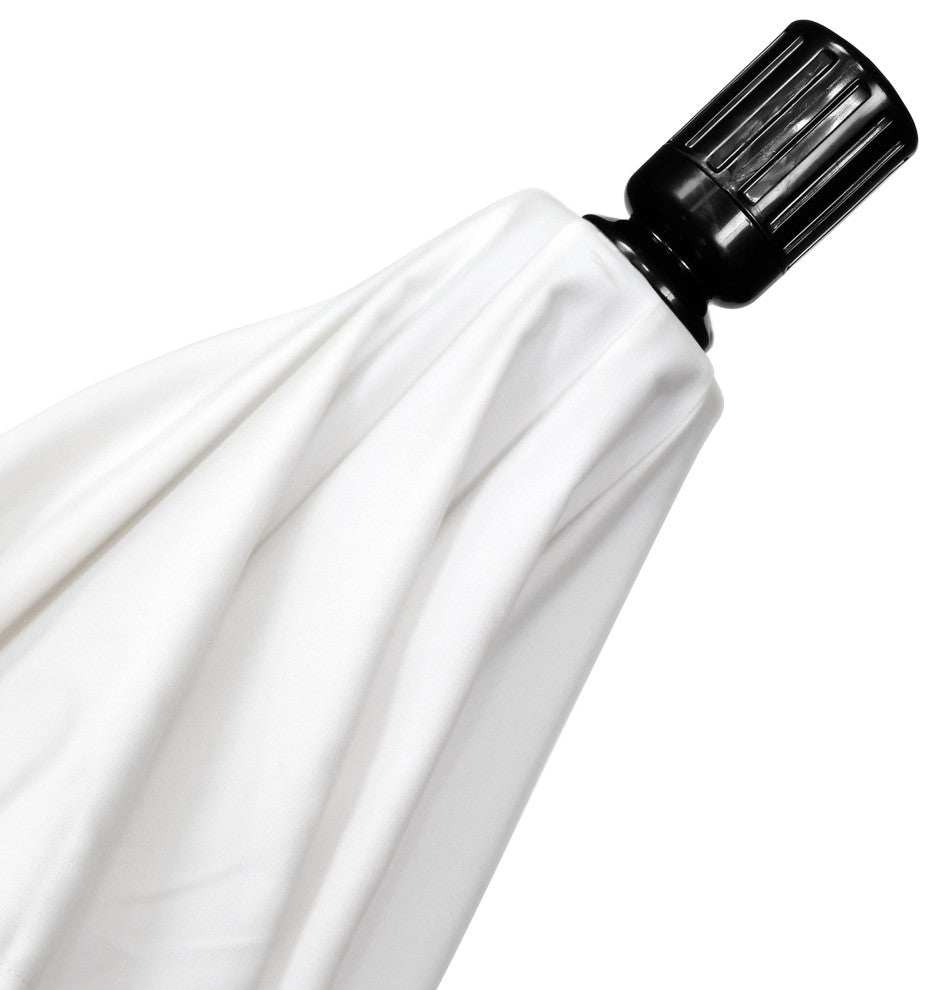 9'' Stone Black Collar Tilt Crank Lift Aluminum Umbrella, Sunbrella, Natural