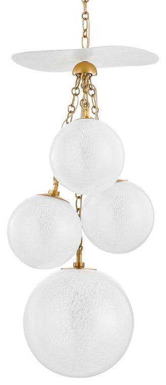 Antoinette Four Light Pendant in Vintage Brass