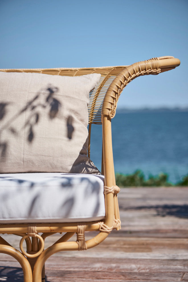 Franco Albini Belladonna Exterior Sofa, Natural, White Canvas