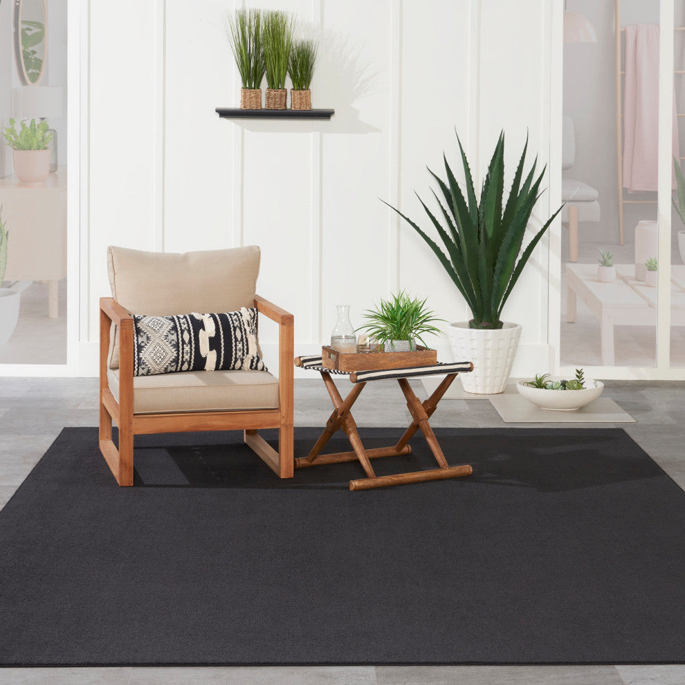 Nourison Essentials 7' x 10' Black Outdoor Area Rug