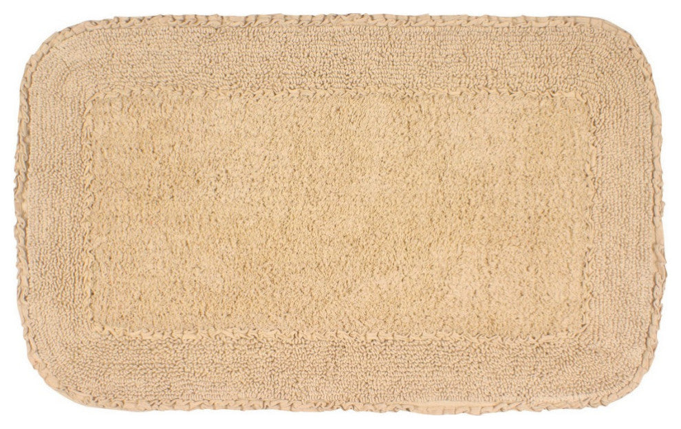 Radiant Collection Bath Rugs Set, 21x34 Rectangle, Linen