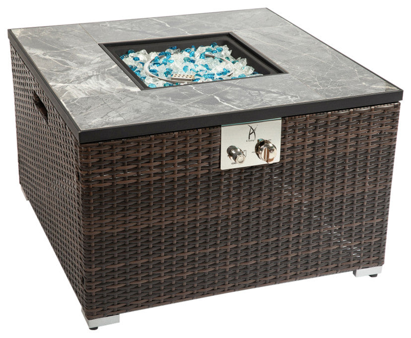 32in Square Fire Tableï¼Œ50000BTU Outdoor Fire Pit Table