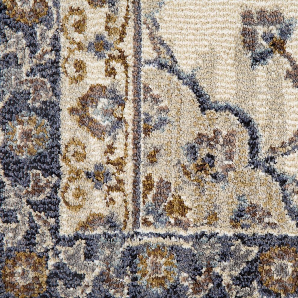 Jordan Bea Power-Loomed Polypropylene Area Rug, Ivory/Charcoal, 1'10" X 2'11"