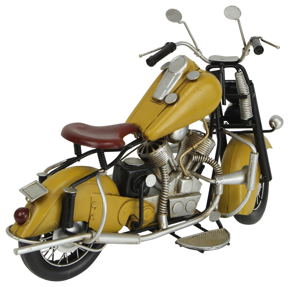 Handcrafted Model Motorcycle, Yellow