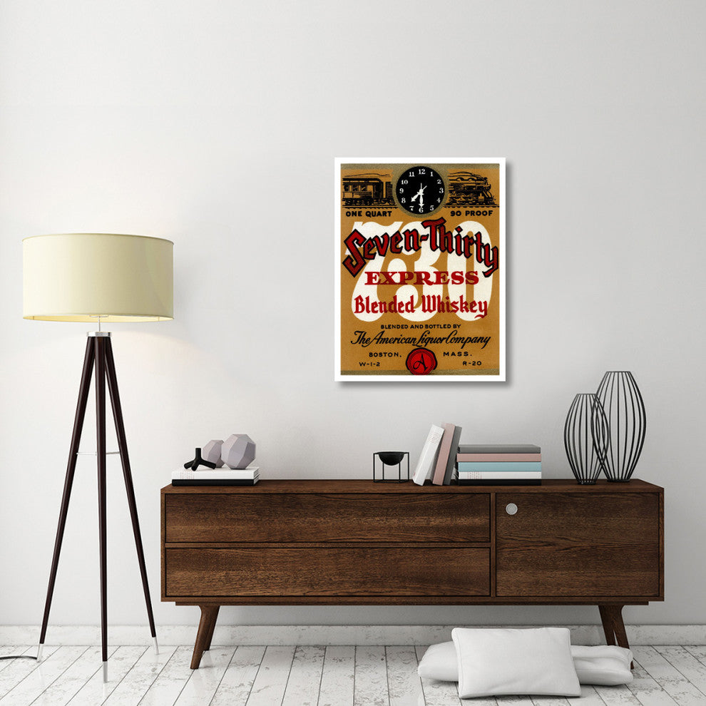 "Seven-Thirty Express Blended Whiskey" Print by Vintage Booze Labels, 29"x38"