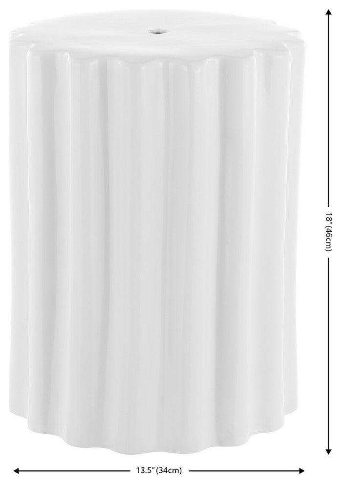 Safavieh Tulett 18" Garden Stool, White