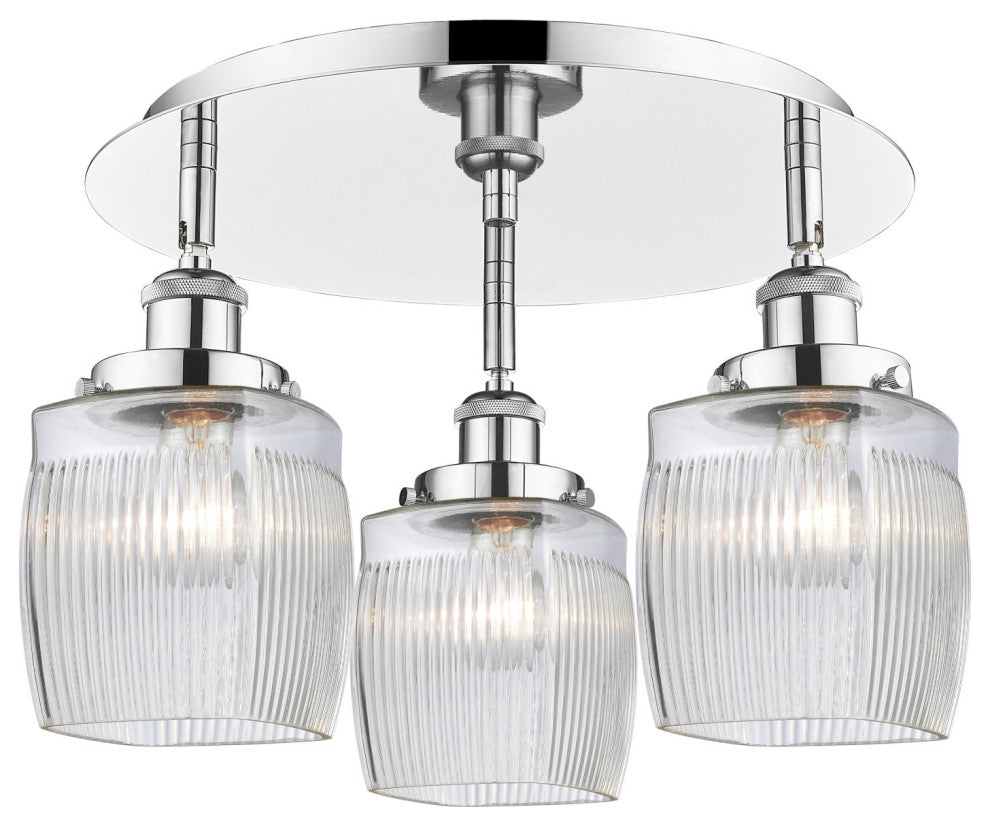 Innovations Lighting 916-3C-10-18 Colton Flush Colton 3 Light - Antique Brass /