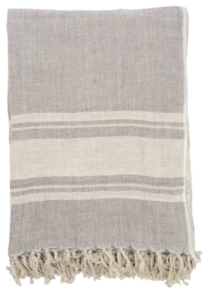 Inlay Throw, 50"x70", Gray