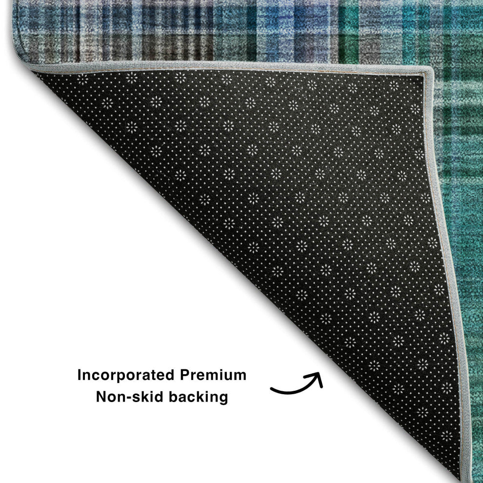 Premium Machine Washable Mayfield AMF541 Teal 5' x 7'6" Rug