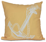 Anchored, Geometric Print Pillow, Yellow, 16"x16"