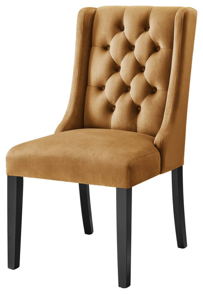 Side Dining Chair, Set of 2, Brown, Velvet, Modern, Cafe Bistro Hospitality