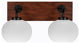 Oxbridge 2-Light Bath Bar, Matte Black & Painted Wood-look Metal/White Muslin