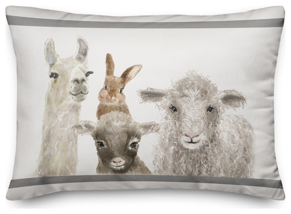 Baby Barn Animals 14"x20" Spun Poly Pillow
