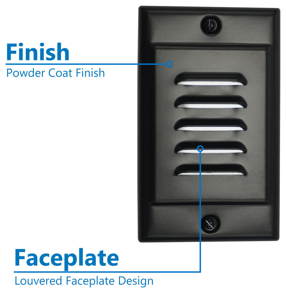 LED Step Light, Black, Vertical