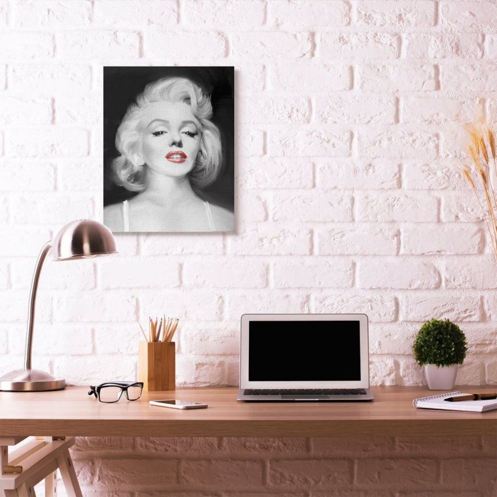 Stupell Industries Marilyn Portrait Red Vintage Hollywood Movie Star, 24 x 30