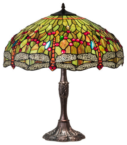 Meyda Lighting 232805 26" High Tiffany Hanginghead Dragonfly Table Lamp