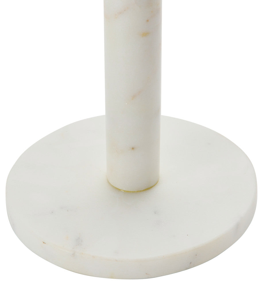 Marble Towel Holder With Brass Top, White