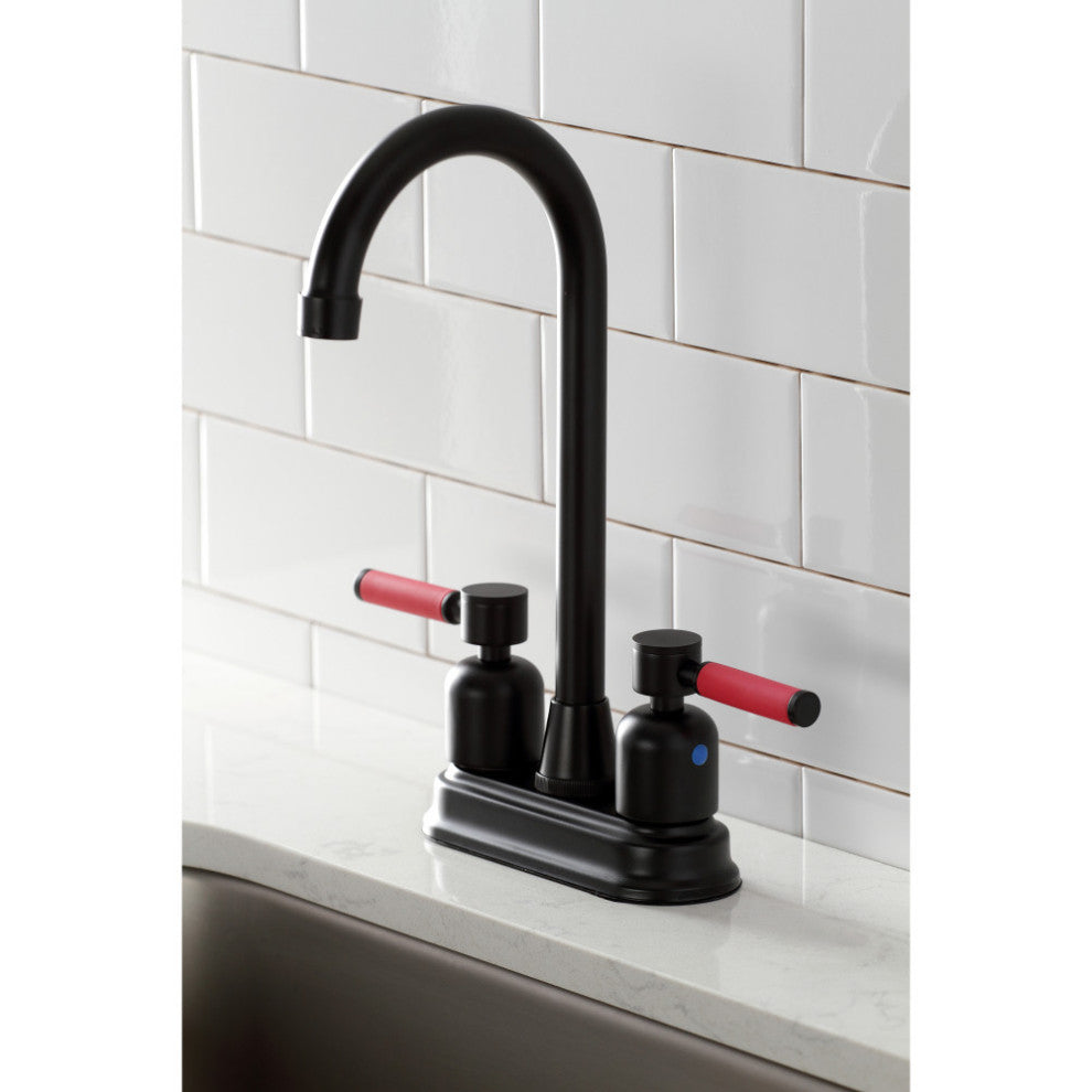 Kingston Brass KB8490DKL Kaiser Bar Faucet, Matte Black