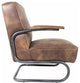 First of A Kind Perth Club Chair Grazed Brown Leather