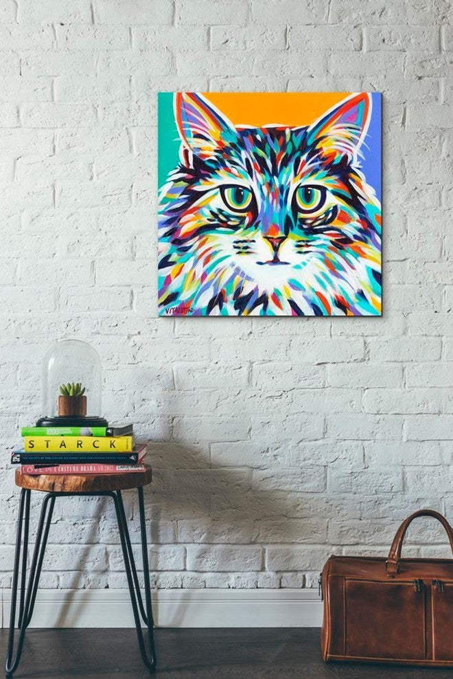 Dramatic Cats I' by Carolee Vitaletti Giclee Canvas Wall Art, 26"x26"