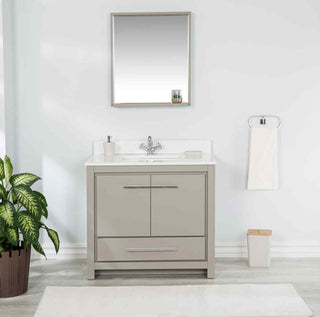 Mila Collection 36" Bathroom Vanity With Sink, Mirror, Countertop, Ash Gray