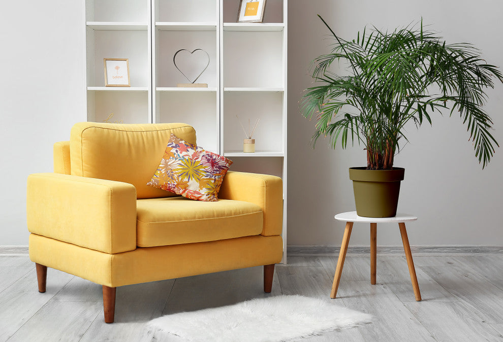 Jumble Floral Accent Pillow, Mustard, 26"x26"