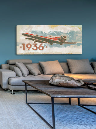 "Vintage Plane 1936" Painting Print on Wrapped Canvas