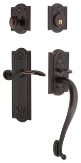 Meadows Plate S Grip Entry Set Swan Lever, Timeless Bronze, 2-3/8", Left