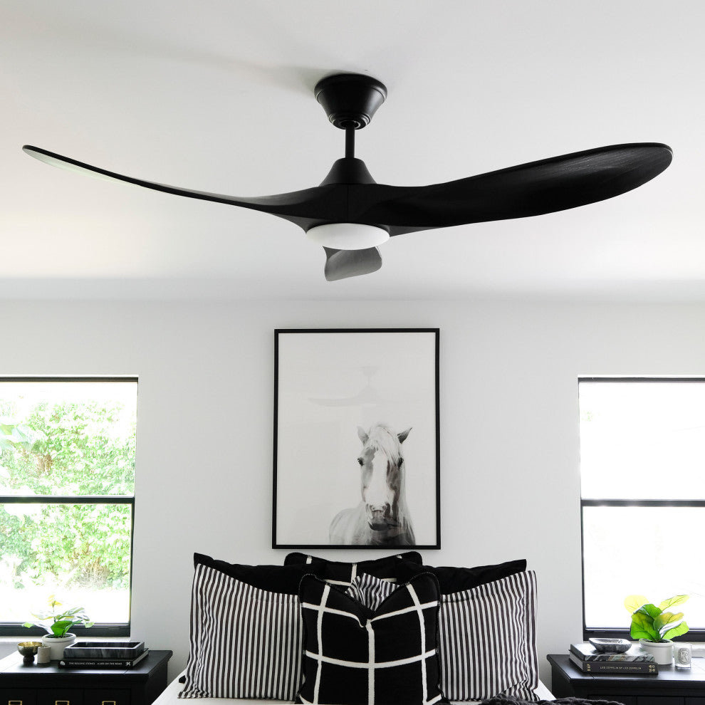 Maverick 3 Blade Outdoor Ceiling Fan Matte White Matte Black 52.00 Black Yes