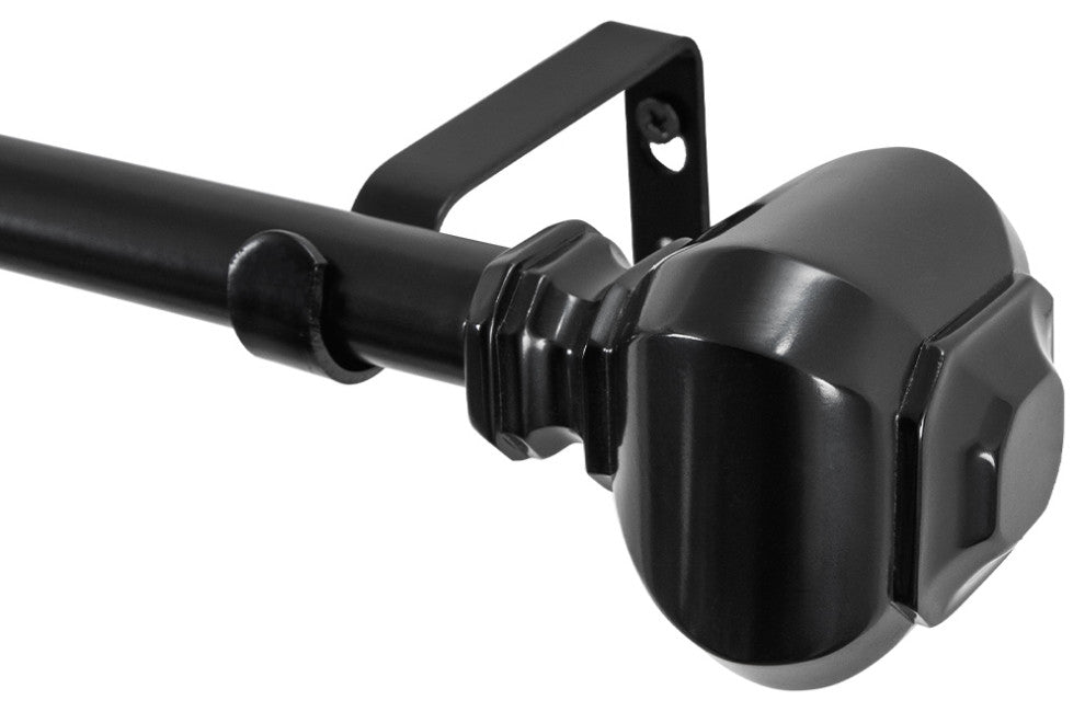 UTOPIA ALLEY 3/4 Inch Curtain Rod - Curtain Rods For Windows 48 to 86 Inch, Black