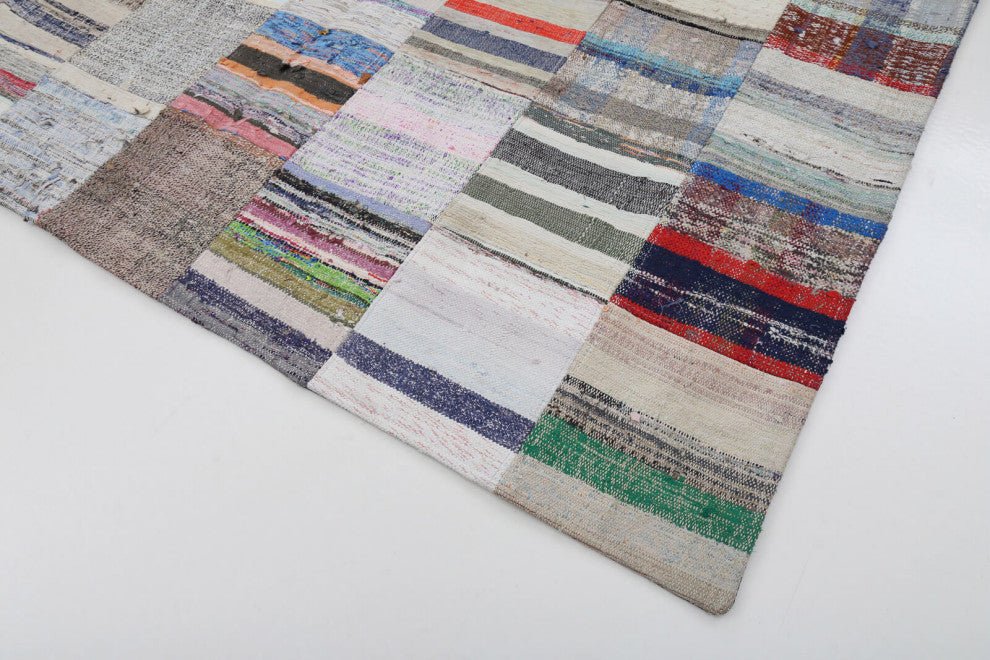 Rug N Carpet - Handmade Anatolian 6' 7'' x 9' 9'' Vintage Patchwork Kilim Rug