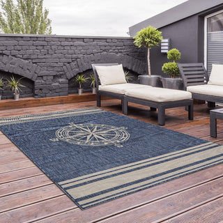 Nautical Navigation Indoor Outdoor Rug, 7'6"x9'5"