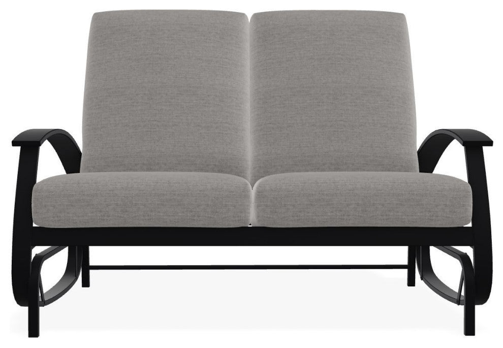Belle Isle Cushion Deep Seating 2-Seat Glider, Graystone/Black