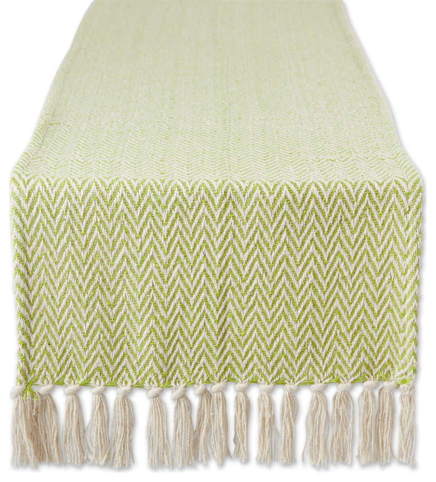 Avocado Chevron Handloom Table Runner 15x72