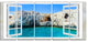 "Window Open To Sunny Summer Sea" Seashore Wall Art, 5 Panels, 60"x28"